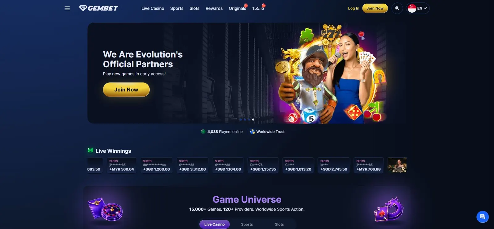 GemBet public casino homepage captured on 19 October 2026